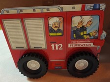 Kinder Buch Hier kommt die Feuerwehr mit Rädern 21x17cm - Neu