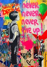 Motif Banksy never give up