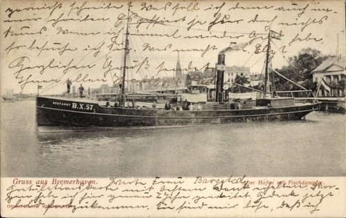 Bremerhaven hafenansicht - ak,