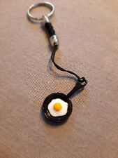 Schlüsselanhänger Pfanne Spiegelei Ei Metall Koch Köchin Lustig 