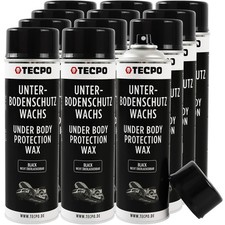12x TECPO UNTERBODENSCHUTZ SPRAY 500 ml WACHS SCHWARZ STEINSCHLAGSCHUTZ UBS WAX