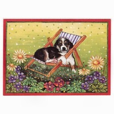 Künstler-AK v. Daniela Wittmann / Hund im Liegestuhl