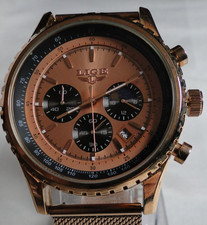 Kupferfarbene LIGE Quarz Analog Armbanduhr