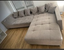Gemütliche Wohnlandschaft Ecksofa in Beige Viel Platz & Moderne Optik