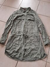 Minikleid langarm Damen, Safari Style, Taschen, Durchzugsband, khaki, Gr.34, H&M
