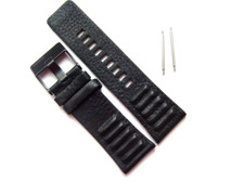 DIESEL Original Ersatzband Lederband Lederarmband DZ1300 Uhrband Schwarz 28 mm