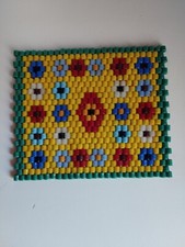 DDR Perlenuntersetzer Glasperlen Untersetzer Küche Ostalgie Rarität 