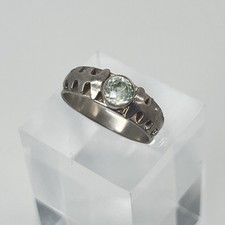 835 Silber Ring EU 53 Damenring antik Schmuck Jugendstil Aquamarin Art Deco