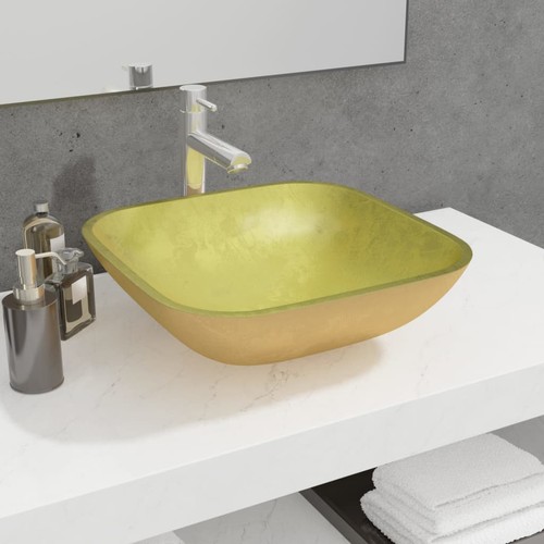 Waschbecken glas 42x42x14cm - waschbecken,
