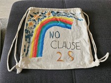 Stofftasche Beutel  Rucksack Regenbogen Sterne diy Handarbeit Mode kreativ