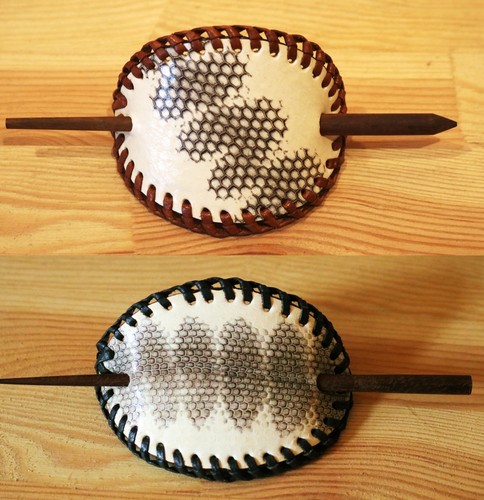 Haarspange schlangenhaut leder - haarspange,