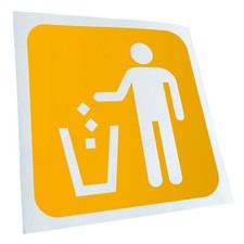 Mülleimer Entsorgung Piktogramme Aufkleber Sticker 25 Farben Neon Matt