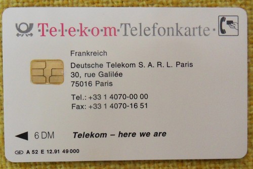 Telefonkarte 52e 91 - telefonkarte, 52e/91