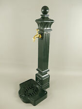 Wassersäule Wasserzapfsäule Aluguss Gartenbrunnen rustikal Antik H.83cm grün