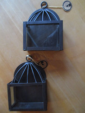 2 Laternen klein zum Aufhängen und Hinstellen m. Glas Sylvia Collection  Vintage