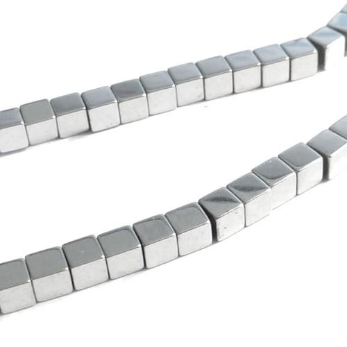 Hämatitperlen würfel mm - hämatitperlen, 3