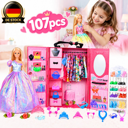107pcs puppen kleiderschrank - 107pcs,