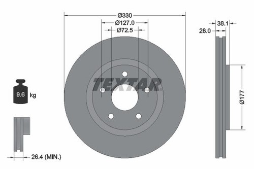 Textar bremsscheibe 92278905 - bremsscheibe,