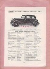 HANNOVER, Typentafel 1934, HANOMAG Automobil-Schlepper-Bau GmbH Typ 1,5 L 2,3 L
