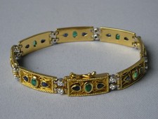 Armband 750er / 18 Karat Gold Smaragde Safire Brillianten