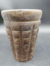 Mörser Holz Apotheker Kräuter antik alt geschnitzt Arzt Becher