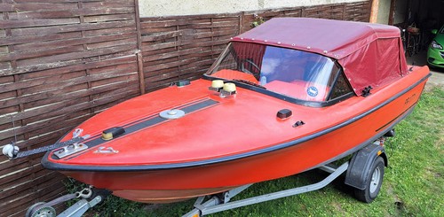 Motorboot merlin rot mit - motorboot, merlin,