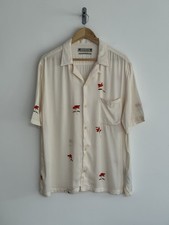Allsaints "Eivissa" Kurzarm Hemd Hawaii creme rot geblümt XL /relaxed