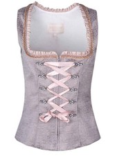 Krüger Trachtenmieder Nebulia grau Dirndl Oberteil Mieder schick