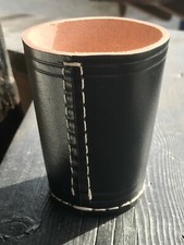 Würfelbecher echt leder - echt, in