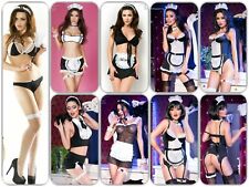  Sexy Maid Kostüm Set Zimmermädchen Outfit Top String Chemise Body Strapse Teddy