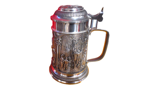 Schwerer zinnkrug mit deckel - zinnkrug,