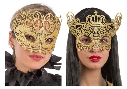Damen venezianische maske gold - venezianische,