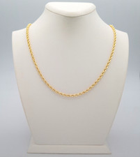 585 Gold Damen Mädchen Kette 42cm Kordelkette hohl 14 Karat Gelbgold Halskette