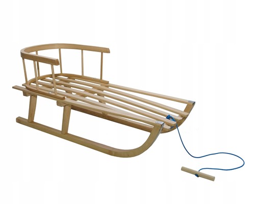 Holzschlitten mit rückenlehne - mit,