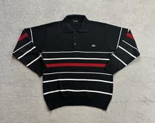 LACOSTE Herren Pullover Gr L Sweater Strickpullover Jumper Logo 0609 Schwarz