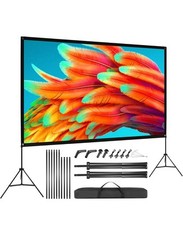 100" Leinwand Beamer HD 4K Stativleinwand, 160 Grad Betrachtungswinkel Heimkino
