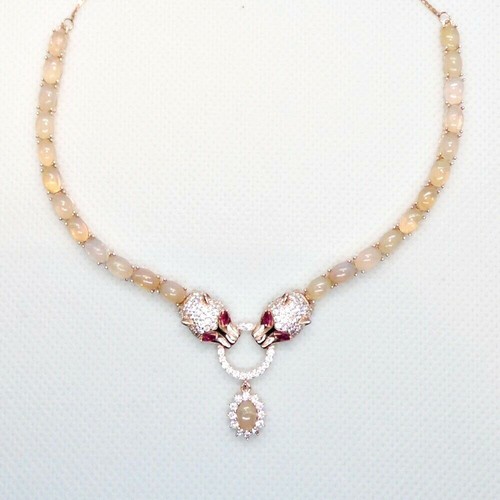 Welo opal collier - opal, cz
