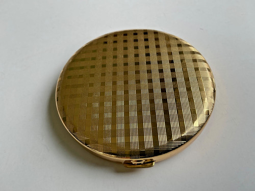 Puderdose rund goldfarben