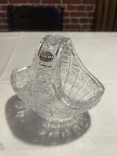 Aufwändig geschliffene Körbchen-Schale Bleikristall, Bohemia Lead Chrystal,