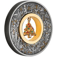 Tuvalu 2 $  2025  Santa's Workshop  2  Oz Silber 9999 Color Antik Finish