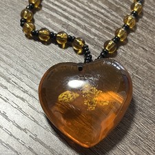 Bernstein halskette mit Anhänger Herz