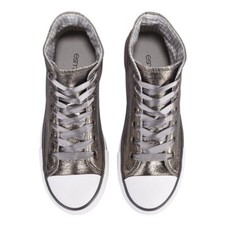 ESMARA Damen Mädchen Trachtensneaker Schuhe Sneaker Glitzer Silber - Gr. 36