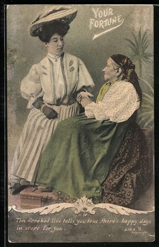 Hellseherin liest einer frau - hellseherin,