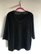 T-Shirt Schwarz mit Strass M /