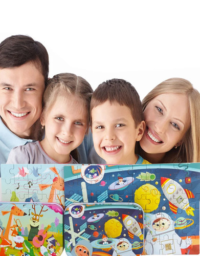 60tlg holzpuzzle cartoon - cartoon, tiere