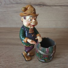 Vintage Sammelfigur Gnom Loofie mit Fass The Laaf Collection Polystone