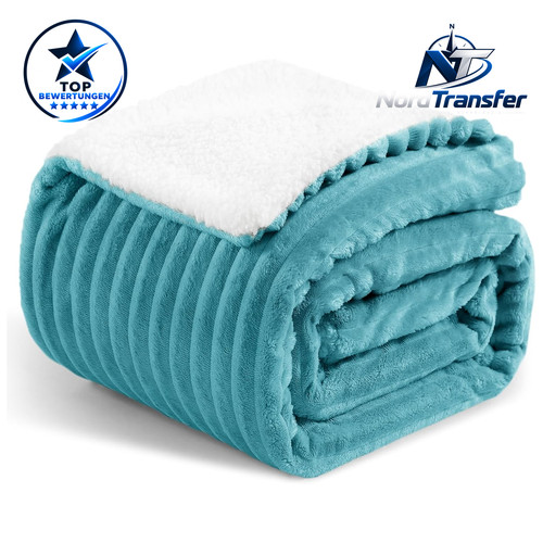Cord sherpa decke türkis - sherpa,