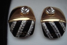 Modeschmuck Valentino Ohrclips vergoldet im Originalsäckchen 70er 80er Vintage