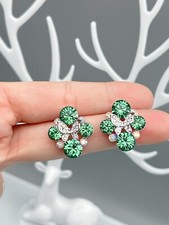 "Schmetterling im Kleeblatt" Ohrringe mit SWAROVSKI® Kristall Damen Geschenk