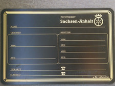 Pferdeboxschild, Stallabstammungstafel, Boxentafel, Zuchtgebiet Sachsen-Anhalt?